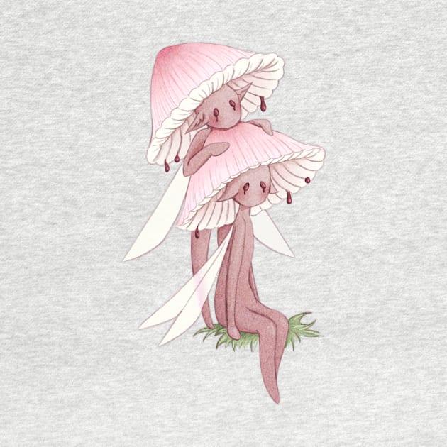 Bleeding fairy Helmet Mushrooms by fairydropart